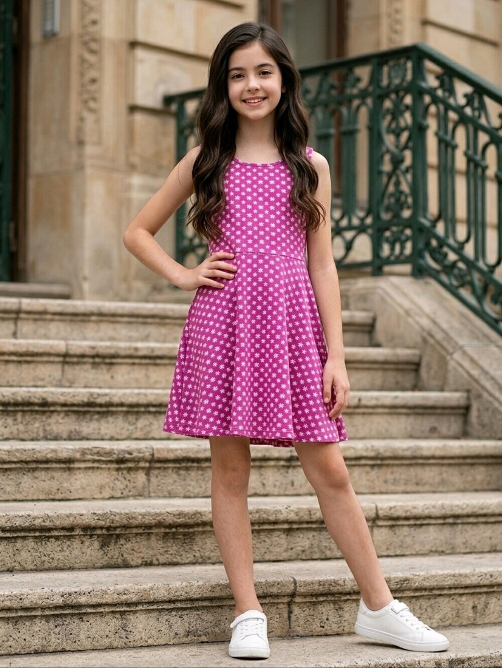 Limon Company Pink Dress with Daisies